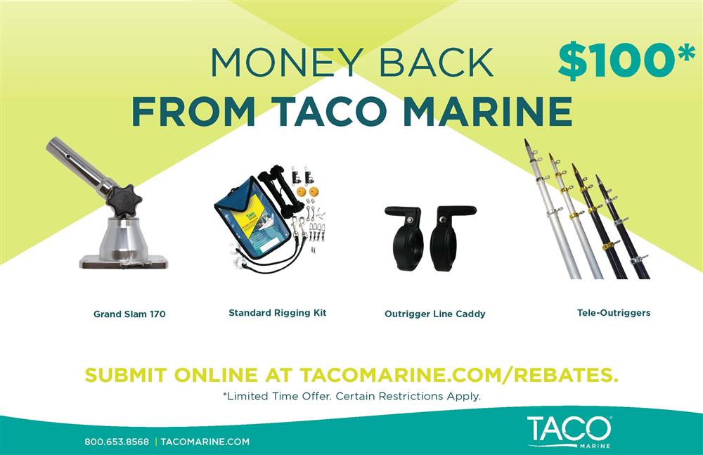 TACO Marine Grand Slam 170 Sport Fishing Outrigger System rebate